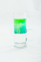 sliced shot cocktail isolated on white background