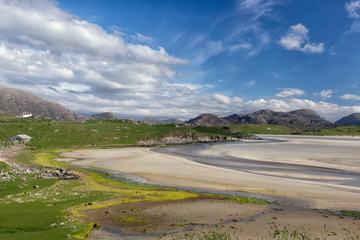 Low tide on Uig beach Scotland