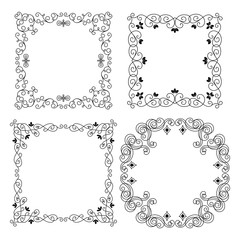 Set of vintage vector frames borders
