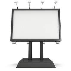 Billboard black for outdoor advertising poster. Trade show booth. 3d render isolated on white background