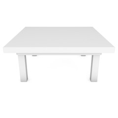 White Table. 3D render isolated on white. Platform or Stand Illustration. Template for Object Presentation.