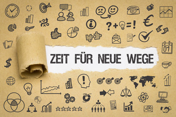 Zeit für neue Wege / Papier mit Symbole