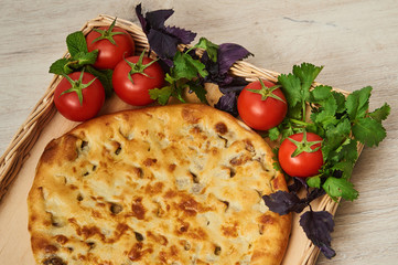 Kubdari is a traditional Georgian dish of meat-filled bread