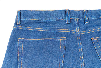 Back pocket of a blue jeans