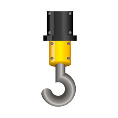 crane hook construction machinery icon vector illustration