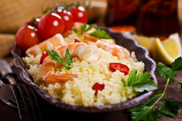 Couscous with shrimp