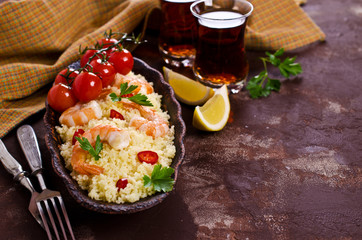 Couscous with shrimp