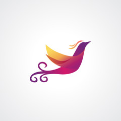 Flying Bird Abstract Logo design vector template.