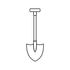silhouette shovel construction tool icon vector illustration