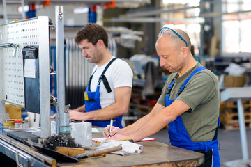 two worker in factory