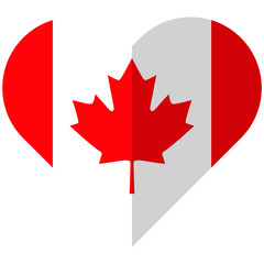 Canada flat heart flag