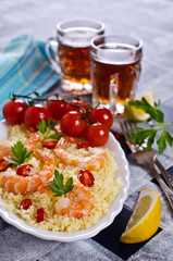 Couscous with shrimp