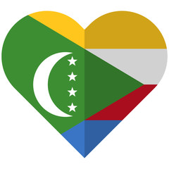 Fototapeta premium Comoros flat heart flag