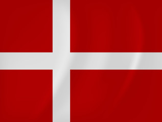 Fototapeta premium Denmark waving flag