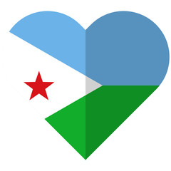 Djibouti flat heart flag