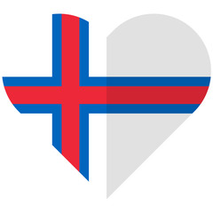 Fototapeta premium Faroe Islands flat heart flag