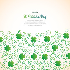 St. Patrick's day decorative background with many clovers.