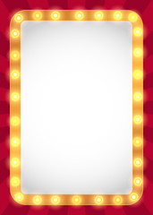 Light bulbs marquee frame background