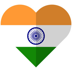 Fototapeta premium India flat heart flag