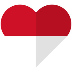 Indonesia flat heart flag