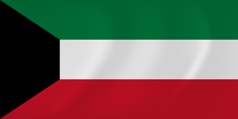 Kuwait waving flag