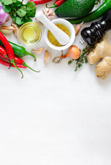 Culinary background with cooking ingredients