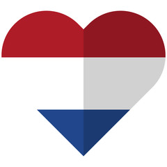 Netherlands flat heart flag