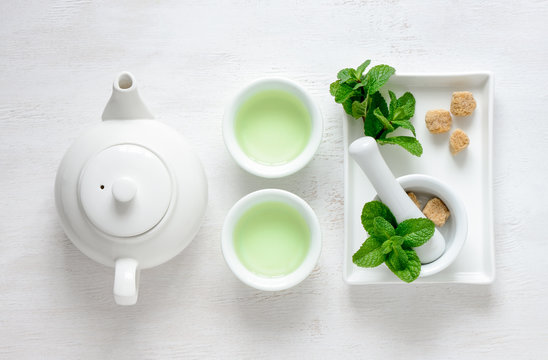 Fresh mint tea concept