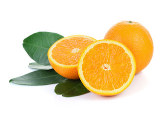 orange fruit isolated on white background.