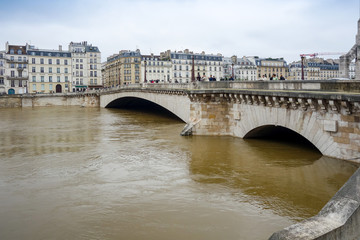 Obraz premium PARIS, FRANCE - June 4, 2016 : The worst floods in a century hav
