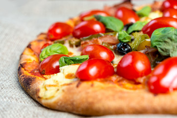 tasty pizza on a the table