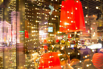 People in the restaurant at night