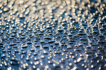 Drops of water on the car