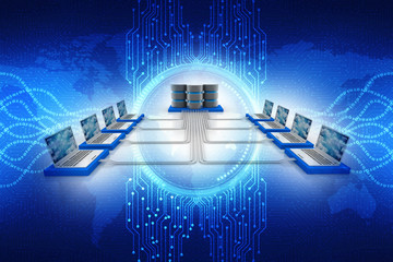 Fototapeta premium 3d rendering Computer network