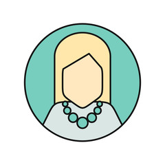 Obraz premium Young Woman Private Avatar Icon