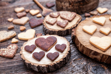 Delicious heart shaped cookies baked with love