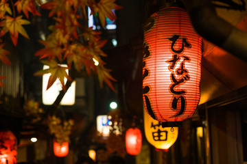 Lantern at restaurant street in Tokyo