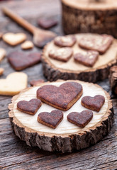 Delicious heart shaped cookies baked with love