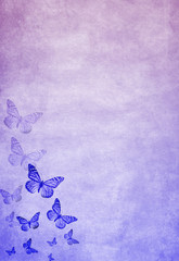 Obraz na płótnie Canvas romantic butterflies background in old grunge vintage style 