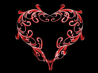 red heart lovely grunge background, romantic backdrop