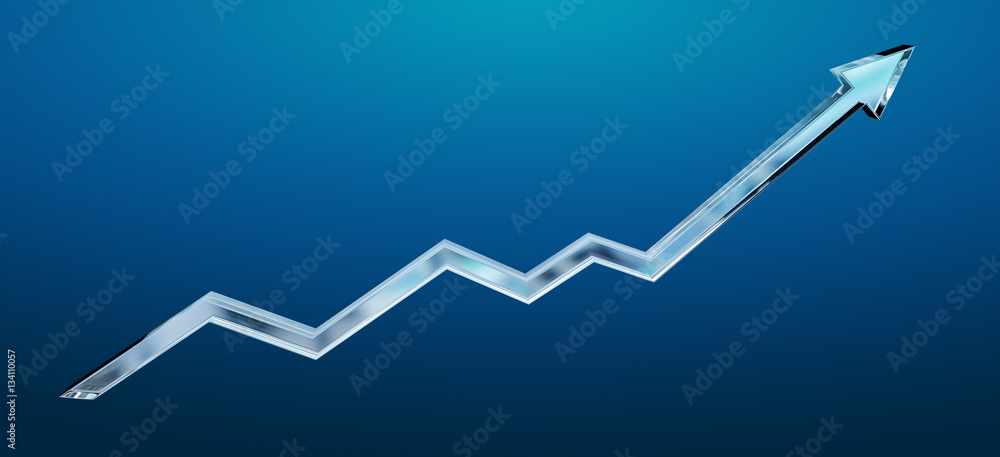 Poster blue digital arrow 3d rendering