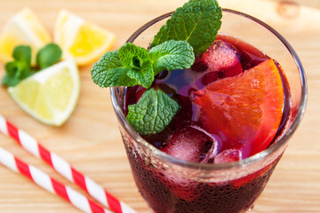 Red Sangria with fuits