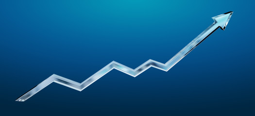 Fototapeta premium Blue digital arrow 3D rendering