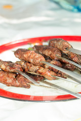 shish kebab on nature