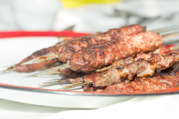 shish kebab on nature