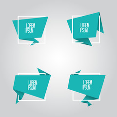 Abstract geometric origami speech bubble. Vector illustration.