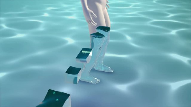 3D Water percentage in the human body. 4K. Ultra HD