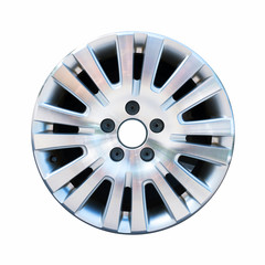 Car aluminum wheel rim isolated on white background
