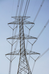 High voltage power line and pole
