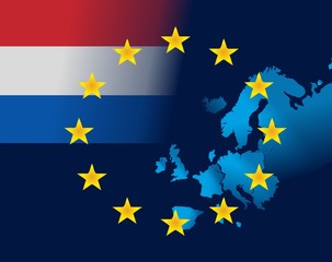 EU and flag of the Netherlands
